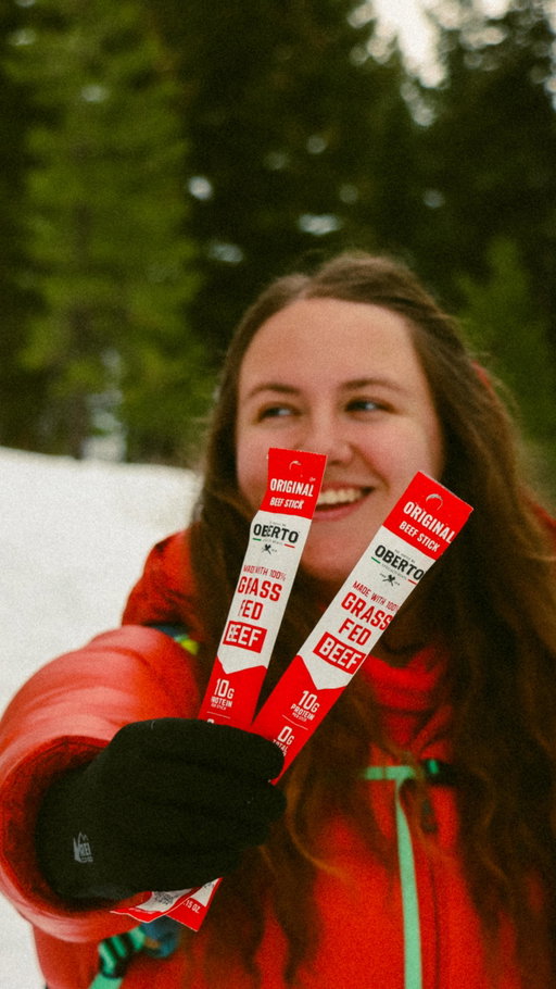 Thank goodness for @obertobeefjerky 100% grass fed beef sticks. Only 100 Cals and 10g of protein!! Our favorite snack to take on any adventure for a little extra fuel! #ObertoGrassFed #ObertoAmbassador 

Get yours at www.Oberto.com