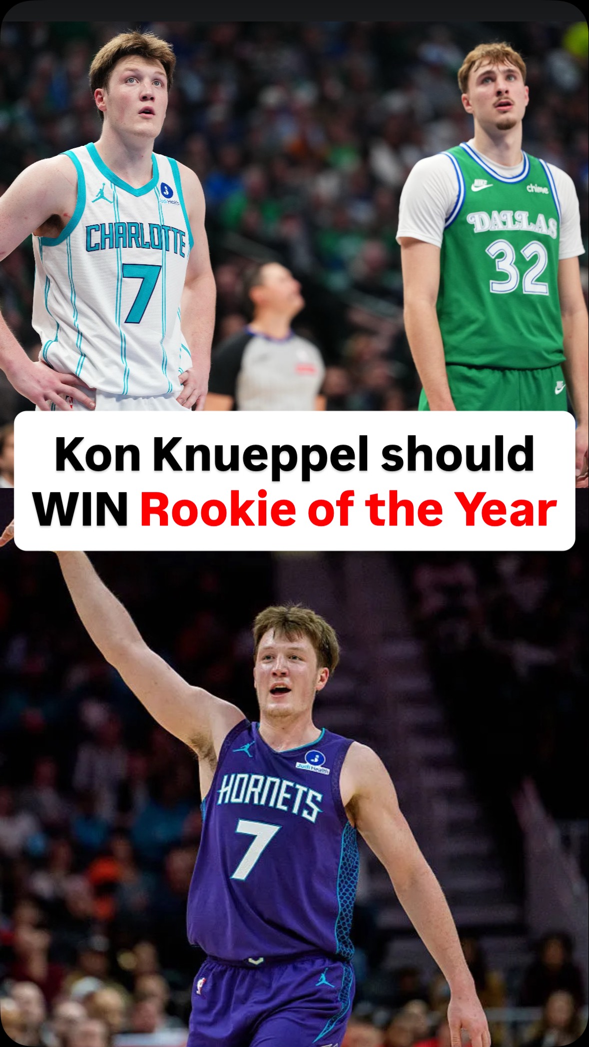Kon Knueppel is separating himself as the best Rookie, and should win Rookie of the Year award #konknueppel #NBA #nbarookies #charlottehornets