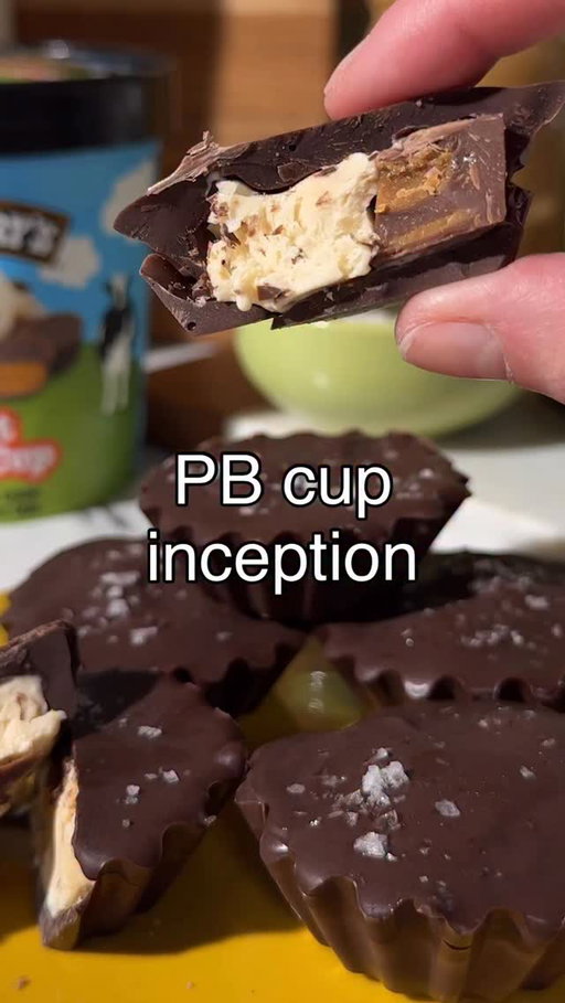 What do you call a peanut butter cup made with Peanut Butter Cup ice cream?? A dream come true. #benandjerrys #peanutbuttrecup #pbcup