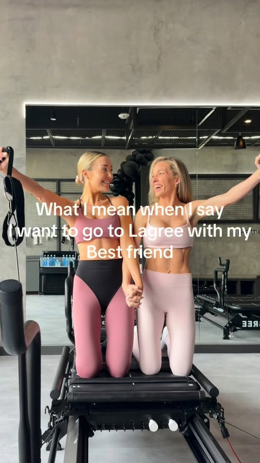 What we mean when we say we want to go to Lagree with our best friend 👯‍♀️✨ 

#lagreefitness #dallas #matchingset #funny #workout