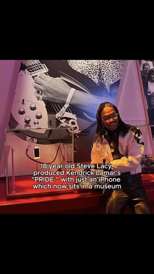 Follow @BARS for more facts like this📲

At just 18 years old, Steve Lacy produced Kendrick Lamar’s “PRIDE.” on his iPhone 6 using GarageBand 🥹💿

He recorded the song’s signature dreamy guitar layers directly into his phone without professional studio or high-end gear. What started as a simple bedroom demo titled “Wasn’t There” ended up on one of the most critically acclaimed albums of the decade, ‘DAMN.’

That same iPhone 6 is now part of the permanent collection at the Smithsonian National Museum of African American History and Culture in Washington, D.C.

Did you know this?