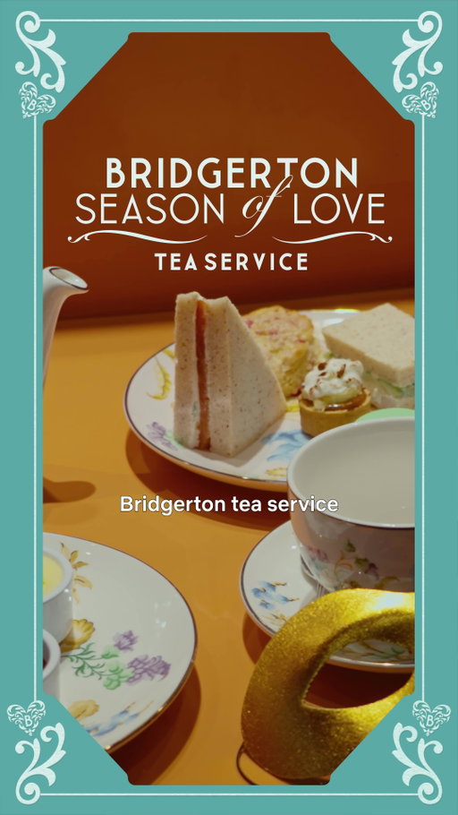 a proper BRIDGERTON themed tea service? yes please! last day to sip at @netflixbites is feb 28 🫖
