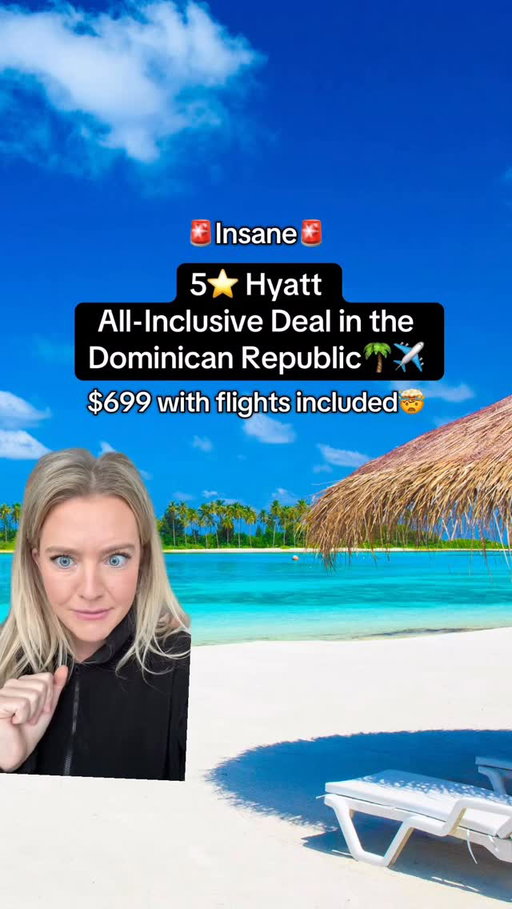 so I guess I’m going to the Dominican Republic because this deal is too good to miss 🤯🏝️ #allinclusiveoutletpartner

So excited to partner with @allinclusiveoutlet to bring you this deal!

You’d be staying at a 5⭐️ Hyatt all-inclusive resort that has INCREDIBLE reviews…

🌴 Dreams Cap Cana 🌴
- Deal: 4 nights with flights included that starts at $699 per person TOTAL💵

🚨Important 🚨
Prices will fluctuate depending on your departure airport⬇️

Atlanta: $859
Philadelphia: $879
Toronto, Canada: $899
New York: $929
Chicago: $999

Comment “Hyatt” and I’ll DM you the deal on @allinclusiveoutlet so you can pick out dates and get his booked ✈️

And follow me @shelbyreickstravels for more insane travel deals like this! 

Hyatt all-inclusive, all inclusive deals, dreams cap Cana, travel creator