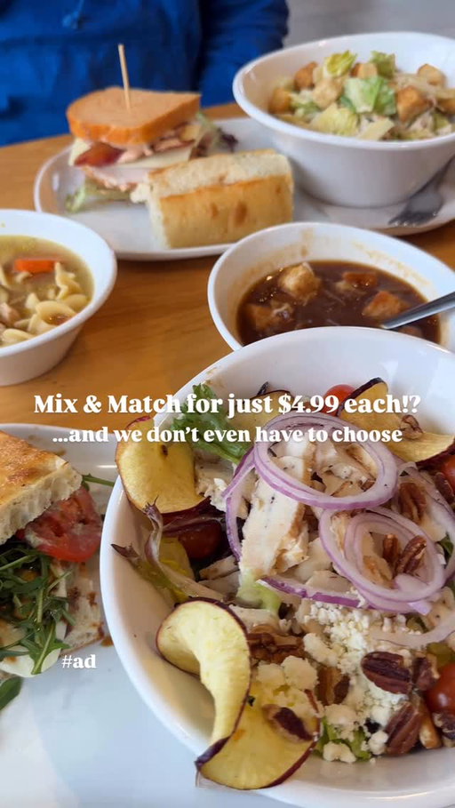 Try Panera’s new Mix & Match menu for $4.99 each today 💕 #PaneraPartner @panerabread