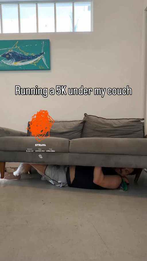 I agree @alysaxliu that’s why I ran a 5k under my couch #running #runner #5k #comedy #funny