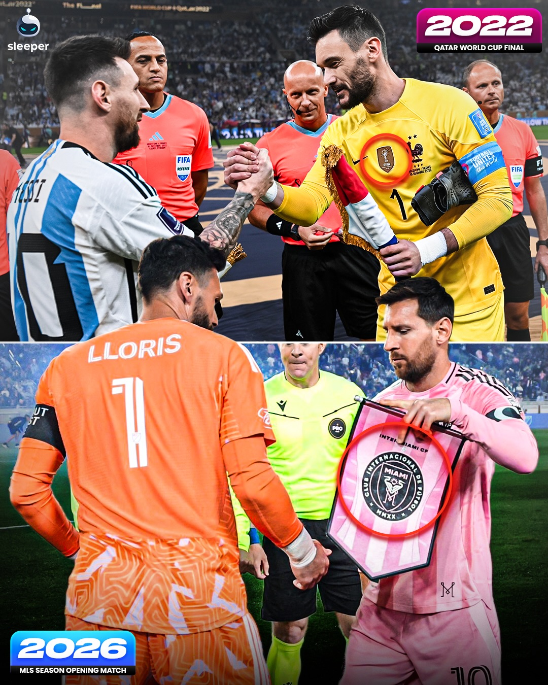 It’s crazy to think that the two captains from the last World Cup FINAL in 2022 are now facing each other in the MLS only 4 years on 🤯🔮

Both Hugo Lloris and Lionel Messi have met as the leaders of their team over the years, both at club and international level… 

From Argentina and France, to Inter Miami and LAFC 🤝