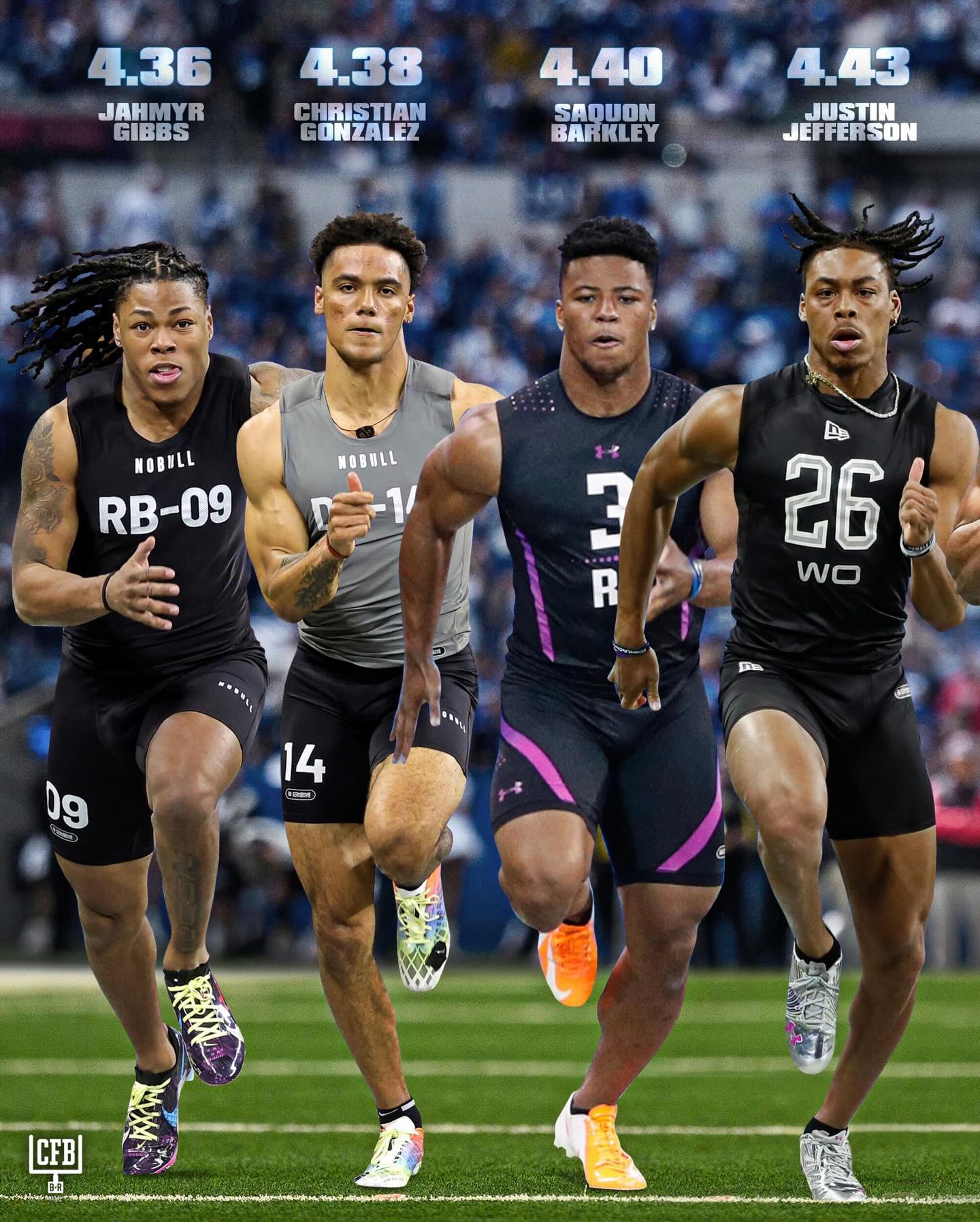 These stars FLEW in the 40-yard dash at the NFL Combine 🔥

Which time surprised you the most? 👀