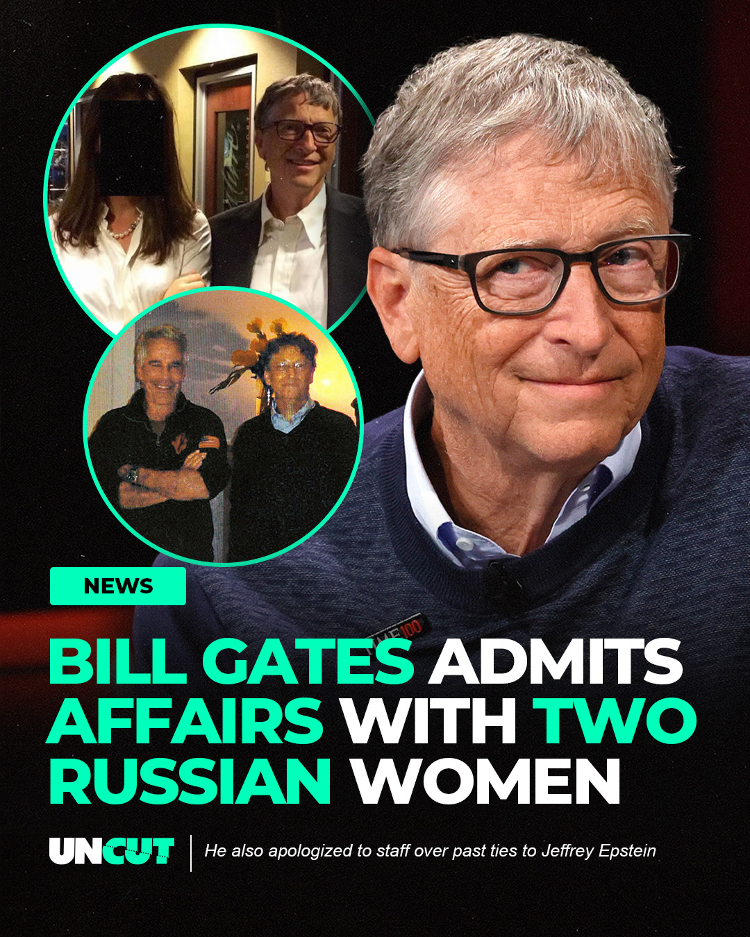 Bill Gates admits he had two affairs with Russian women while married to Melinda French Gates 😳⁠
⁠
He also apologized to staff over his past association with Jeffrey Epstein, saying he “did nothing illicit” and never spent time with any victims, and according to reports, Gates said he spent time with Epstein in multiple countries but never visited his island 🌍⁠
⁠
What do y’all think⁉️👀⁠
