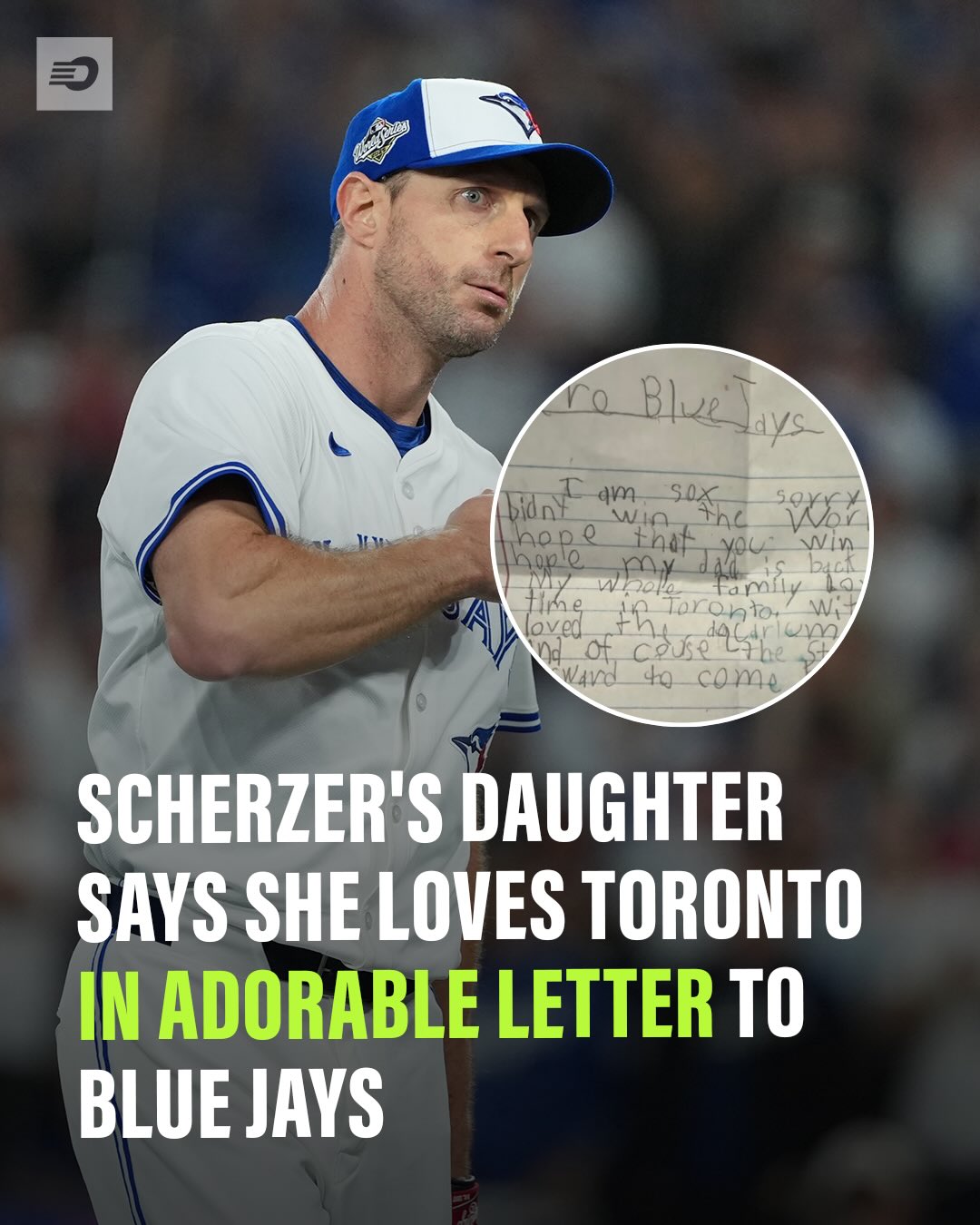 Nobody was happier to see Max Scherzer re-sign with the Toronto Blue Jays than his daughter, Brooke 🤩💙

Brooke, who is just eight years old, seemingly fell in love with Toronto as much as her parents last year, and, much like her mom and dad, was praying for Mad Max to return to the Blue Jays. Early Thursday morning, she got her wish‼️

📸 @emaysway / Nick Turchiaro - Imagn Images 
#bluejays #toronto #mlb