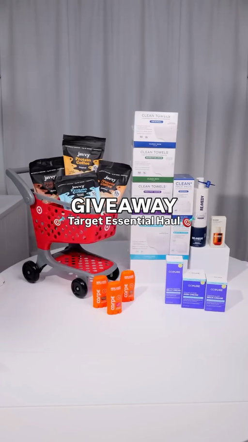 ***closed***

✨ TARGET ESSENTIAL HAUL GIVEAWAY ✨

Your Target run just turned into the ultimate essentials restock 🛍️ We’re teaming up with some of our favorite brands to gift one lucky winner a full lineup of everyday must-haves!! 

Here’s what you’ll win:

From @javvycoffee
🤎 2 of each 14-serving bag: Original, Vanilla, Caramel & Mocha Protein Coffee

From @remedyskin
🩵 Cleansing Balm
🩵 Rich Cream Cleanser
🩵 Vitamin C

From @cleanskinclub
🤍 Clean Towels XL
🤍 Clean Towels Healthy Aging
🤍 Clean Towels Blemish Control
🤍 Clean Towels Sensitive Skin
🤍 OG & Blemish Control Face Pads

From @mycarpe
🧡 Rose Water Antiperspirant
🧡 Coconut Vanilla Antiperspirant
🧡 Sandalwood Antiperspirant

From @gopurebeauty
💜 Belly Cream
💜 Neck Cream
💜 Arm Cream

How to enter:
✨ Like & save this post
✨ Follow @cleanskinclub, @javvycoffee, @remedyskin, @mycarpe & @gopurebeauty
✨ Tag your Target shopping bestie
✨ BONUS: Share to Stories for extra luck

Open to U.S. residents only. Giveaway ends Wednesday, March 4th. One winner will be contacted via DM from the official @cleanskinclub account only.