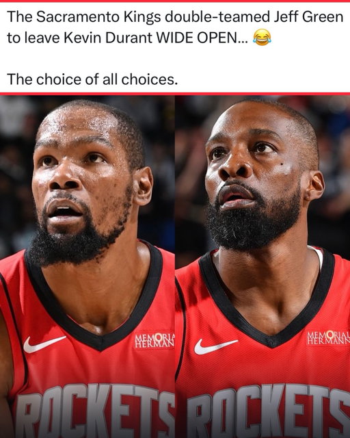 Doubling Jeff Green who isn’t regularly in the rotation to leave Kevin Durant wide open from three is pretty interesting 😂

(via Fullcourtpass/X)