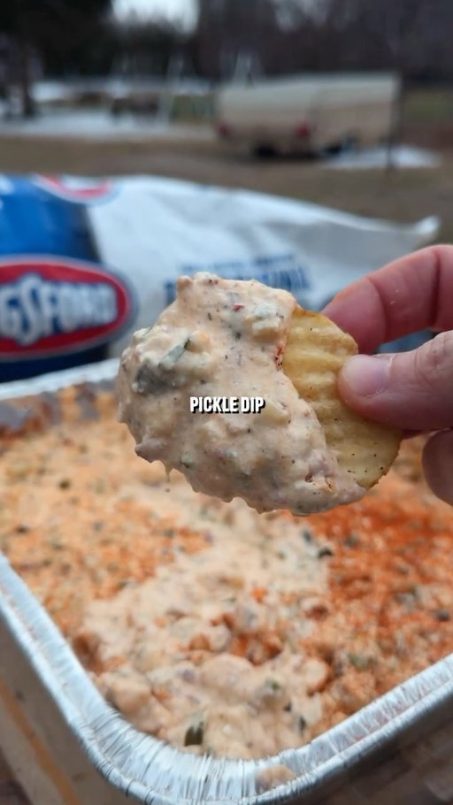 The viral pickle dip on the grill

Recipe:
-Fill a foil tray with these ingredients:
1 full jar of pickles chopped
2 chopped jalapeño peppers
8 oz shredded cheddar cheese
8 oz shredded Monterey Jack cheese
1 bunch chopped green onions
1 cup sour cream
1 cup greek yogurt
1 cup whipped cream cheese
1 packet ranch seasoning
1 cup chopped bacon
1 tbsp hot sauce
1 tsp cajun seasoning
1 tsp garlic powder
1 tbsp pickle juice
-Place it on the grill indirect at 350F for 30 minutes.
-When everything gets soft, mix it all together, then let it cook for 15 more minutes.
-Remove, top with more cajun seasoning, and enjoy with kettle chips.