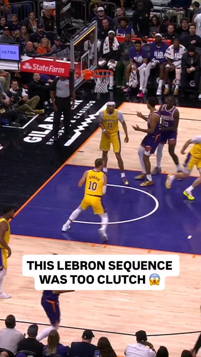 @kingjames saves the long pass and shoots it out to @lukekennard5 from behind-the-back! 😮‍💨 LAL/PHX on NBA League Pass • <link in bio>
