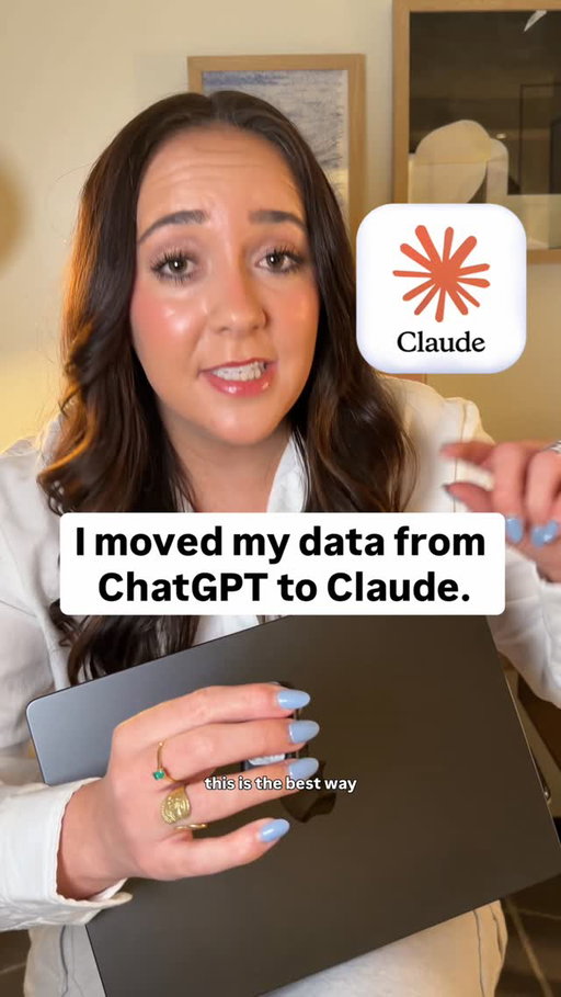 Save these steps on how to move your data from @chatgpt to @claudeai:

Follow @jessramosdata for more data & AI!

1. Export your ChatGPT data: Settings → Data Controls → Export Data. You’ll get an email with a zip file containing your conversation history.

2. Find what’s worth keeping: Don’t try to move everything. Open the file and identify conversations you’d actually reference again.

3. Copy-paste conversation files into Claude: No bulk import exists, so paste your key conversations directly into Claude with a quick “here’s context from a previous project.”

4. Rebuild your custom instructions: Recreate your ChatGPT custom instructions in Claude under Settings → User Preferences.

5. Use Projects for ongoing work: Claude’s Projects feature gives you persistent memory, so set those up to replace your most active ChatGPT threads.

This will help you feel like your first time on Claude isn’t a first date!!