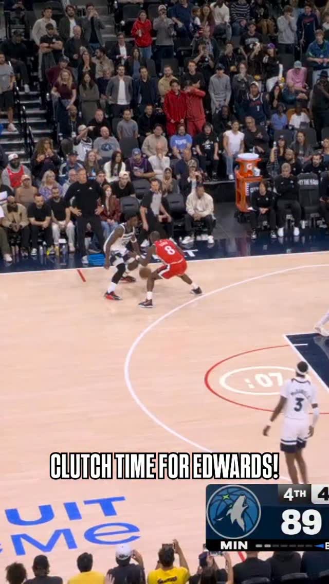 Anthony Edwards is CLUTCH draining the corner triple to give the @timberwolves the edge to win on the road!