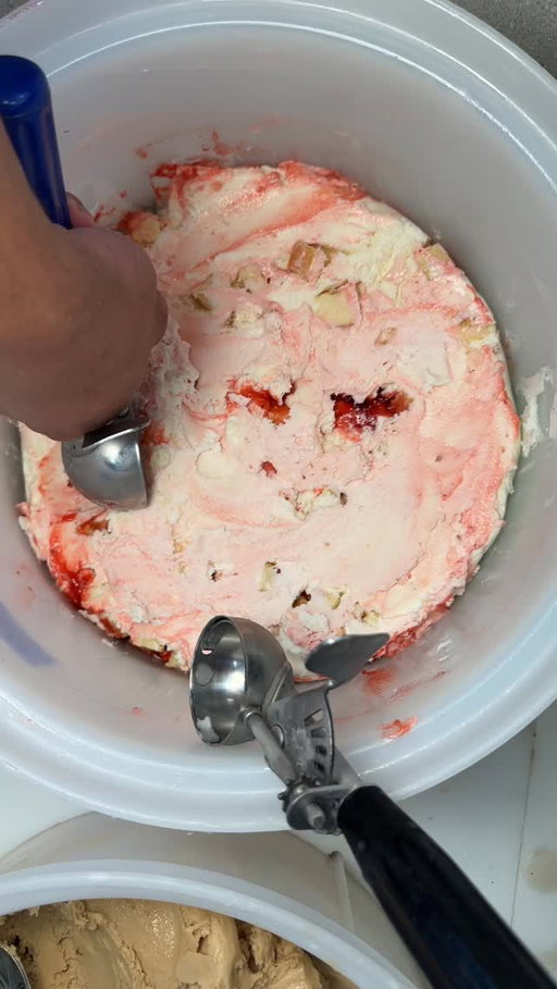Let’s build a Strawberry Cheesecake cone for National Strawberry Day! 

Our creamy cheesecake flavored base is swirled with a sweet strawberry ripple and sprinkled with real cheesecake pieces to make this flavor a all time classic.