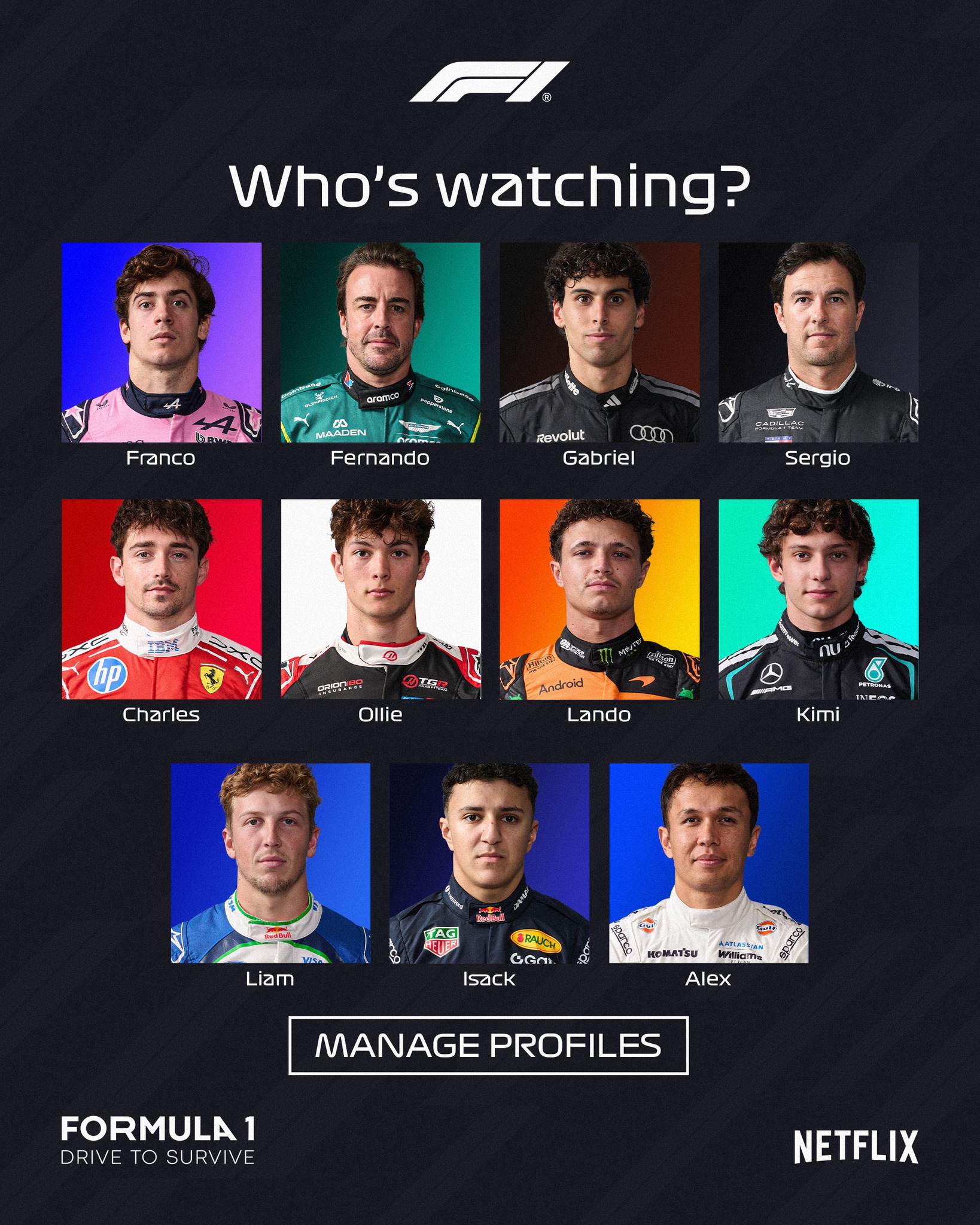 Settle down for DTS... who's watching? 👀

Drive To Survive Season 8, now playing on Netflix

#F1 #Formula1