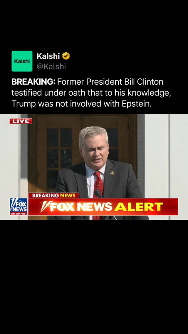 Former President Bill Clinton testified under oath that, to his knowledge, Donald Trump was not involved in Jeffrey Epstein’s crimes. 

Trump has denied wrongdoing and said he cut ties with Epstein years earlier, while accusations have been made but none have been proven in court or resulted in criminal charges.