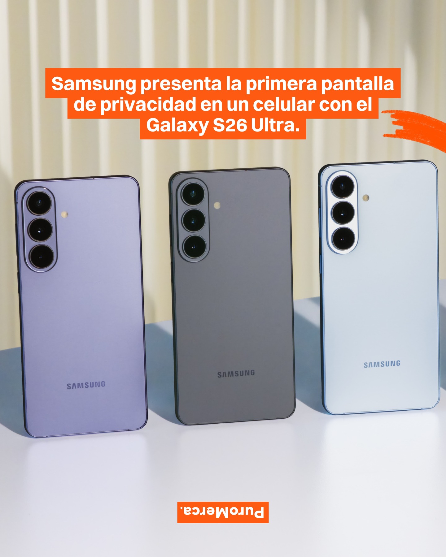 Samsung presentó el Galaxy S26 Ultra, un celular con IA y un procesador diseñado para que las aplicaciones, los juegos y la edición de fotos funcionen de manera fluida y estable. 📱⚡

Su principal novedad es la pantalla de privacidad integrada, la primera del mundo en un celular. Al activarla, la información de la pantalla se oculta, desde mensajes y notificaciones hasta contraseñas. 🛡️👀

El sistema de enfriamiento avanzado ayuda a que el teléfono no se sobrecaliente durante tareas intensas, como juegos o edición de fotos y videos, manteniendo un desempeño constante. 📷🔥

También incluye carga rápida, en aproximadamente 30 minutos se puede alcanzar hasta el 75% de batería, lo que permite recargar el dispositivo en menos tiempo. ⚡🔋

La cámara de 200 MP y la función Nightography facilitan capturar fotos y videos con mayor detalle en condiciones de poca luz. Además, la función de grabación estable y el Space Zoom de hasta 100x ayudan a enfocar objetos lejanos con más claridad. 💾🌙

¿Qué opinas de este modelo de Samsung y sus nuevas funciones? 🤔📱

📸 & 📹: Samsung

#PuroMerca 🧡