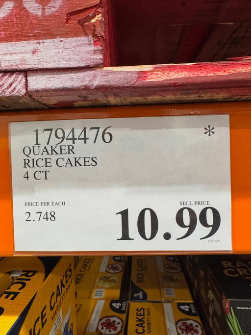 Quaker Rice Cakes @ Costco 👀

Snack time just got lighter 🥰
These Quaker Rice Cakes are the perfect crunchy base for sweet or savory creations!

✨ Top with peanut butter & bananas
✨ Smash some avocado + chili flakes
✨ Or keep it classic straight out of the bag

Low-calorie, gluten-free, and easy to throw in your bag for on-the-go snacking 🙌

Have you spotted these at your Costco lately? 👇 #CostcoFinds #HealthySnacks #CostcoDeals