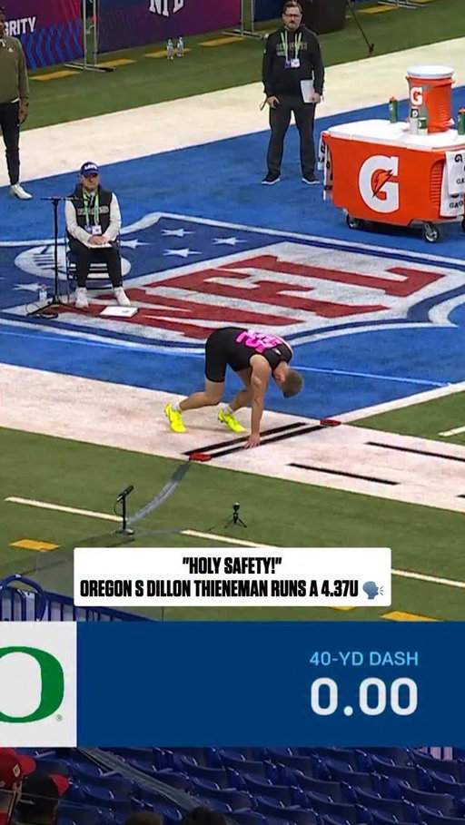 @dillonthieneman showing off his speed 🏃💨 

2026 NFL Combine on @nflnetwork
Stream on @NFLPlus