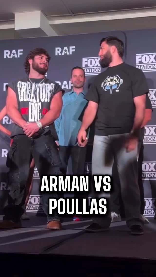 🤼‍♂️ Arman Tsarukyan vs. Georgio Poullas at @rafwrestlingusa this Saturday.

Who gets the takedown and wins the match? 👀🔥
