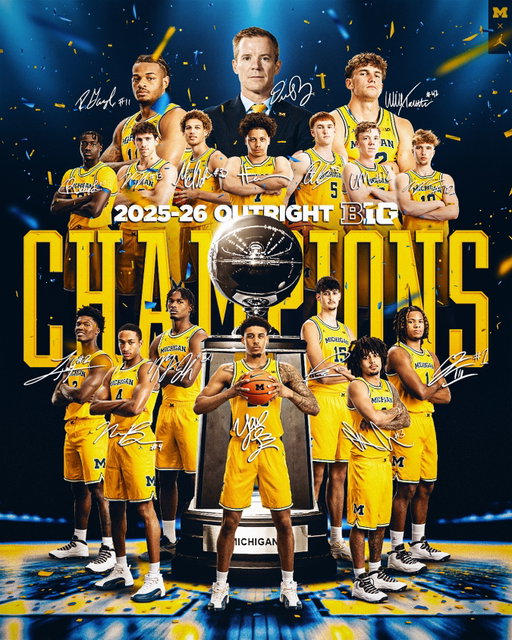 It’s all ours. 🏆

The Michigan Wolverines are the 𝙊𝙐𝙏𝙍𝙄𝙂𝙃𝙏 champions of the Big Ten.