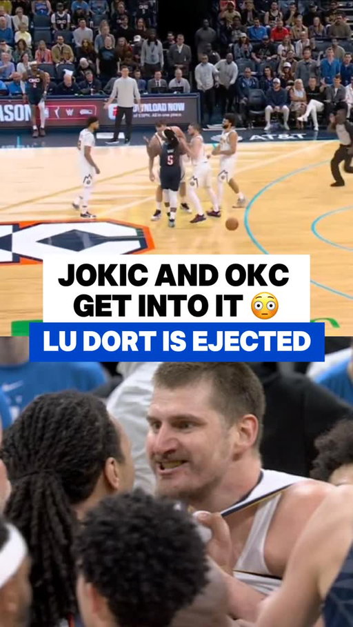Jokic was ready to throw hands after this Lu Dort cheap shot 👀