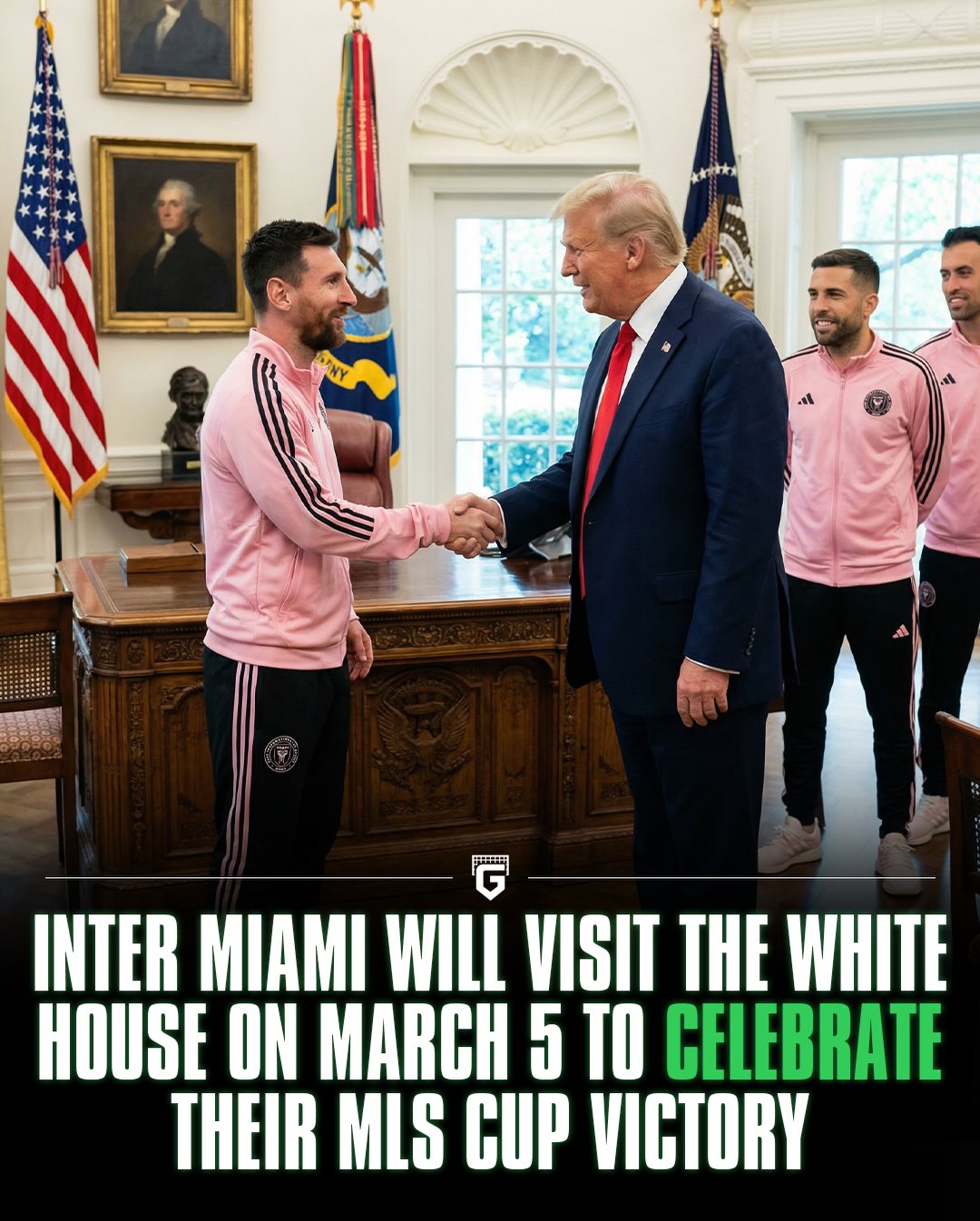 🚨| BREAKING: Inter Miami will visit the White House on March 5 to celebrate their MLS Cup victory.

It is still unclear if Lionel Messi will attend. If he does, it would be his first visit to the White House.👀
