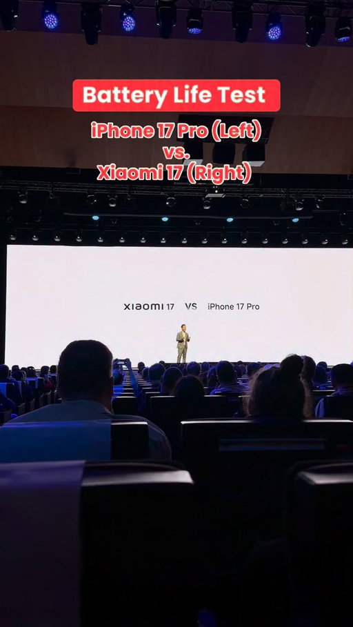 Xiaomi put their newest standard phone against Apple’s newest Pro iPhone. Here’s how the battery performed when the iPhone 17 Pro is put against the Xiaomi 17 📲🔋 #xiaomi17 #xiaomi #mwc2026 #iphone17pro #mobile
