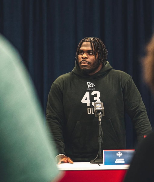Our guy @1of1jaeden speaking to the media today at the combine.