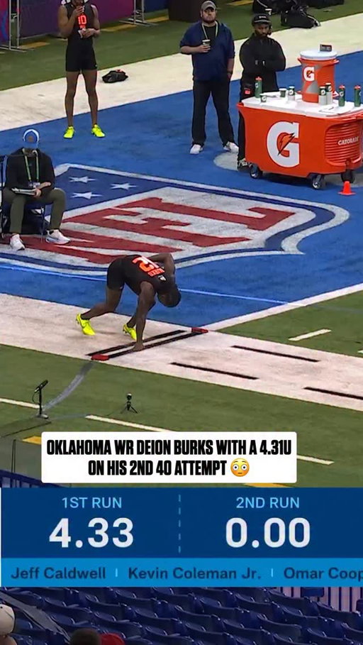 How fast is @deionburks? really fast 😮‍💨 

2026 NFL Combine on @nflnetwork
Stream on @NFLPlus