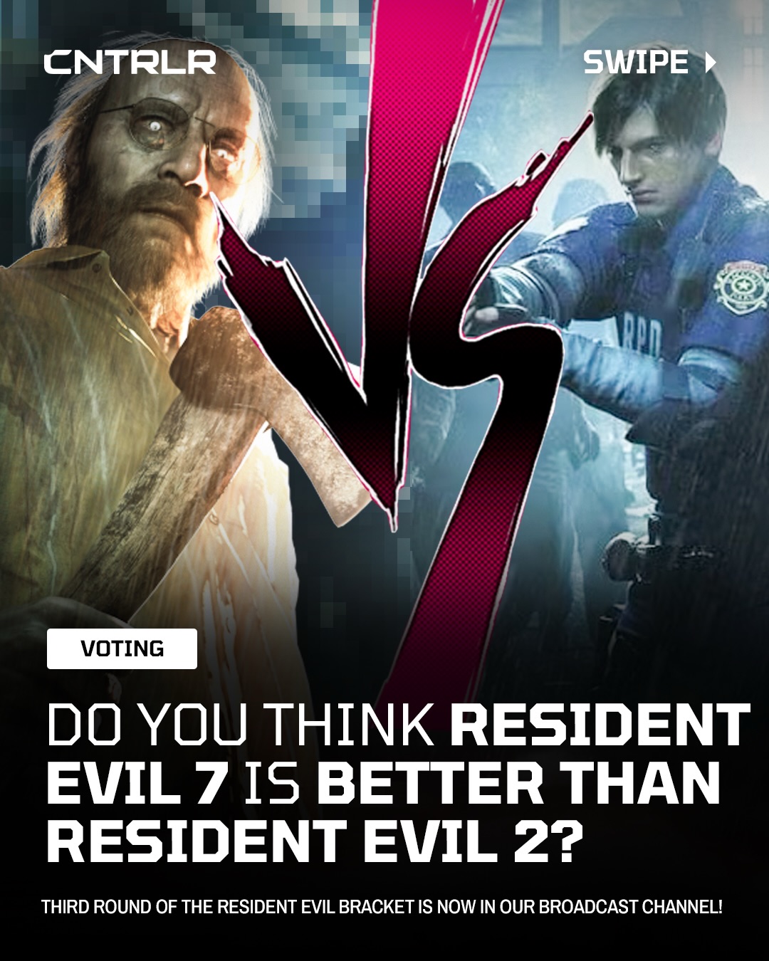 The third round of our best Resident Evil game bracket is live now in out broadcast channel‼️🧟‍♂️

The second round saw games like Resident Evil 1, Village and more fall out of the bracket. Which games will leave in this round⁉️

Here’s how to vote:

1. The final two rounds will take place in our broadcast channel, which is located in our bio. This is where we also ask exclusive gaming questions / provide polls, notify members on gaming deals / news and more.

2. The winner will be announced in our broadcast channel 24 hours after the polls close for the championship!

Who do you think will win⁉️

Follow @controller for daily gaming content 🎮