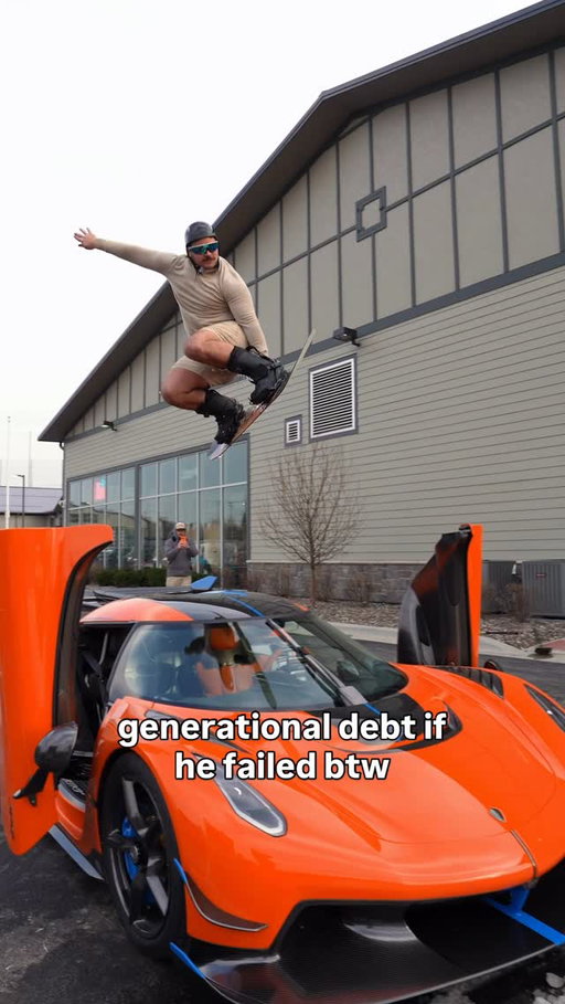 Bro had no choice but to succeed. #koenigsegg #jesko #carsofinstagram #hamiltoncollection #snowboarding