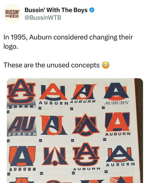 Auburn considered changing their logo in 1995 and these were the unused concepts 👀

Which one would you have chosen?