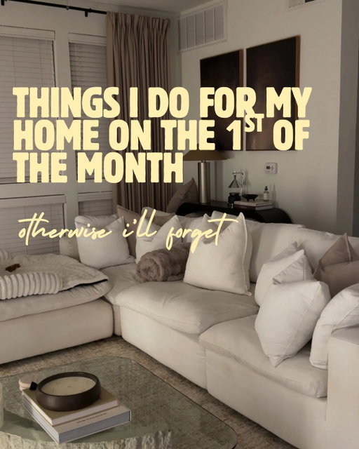 My monthly tasks that i do on the 1st to keep my home in order 🧹 doing them on the 1st helps me to remember TO do them and remember when I last did them so months don’t go by without me doing it 

Save this post as your reminder! 🤍

#cleanhome #cleaninginspo #cleaningtips