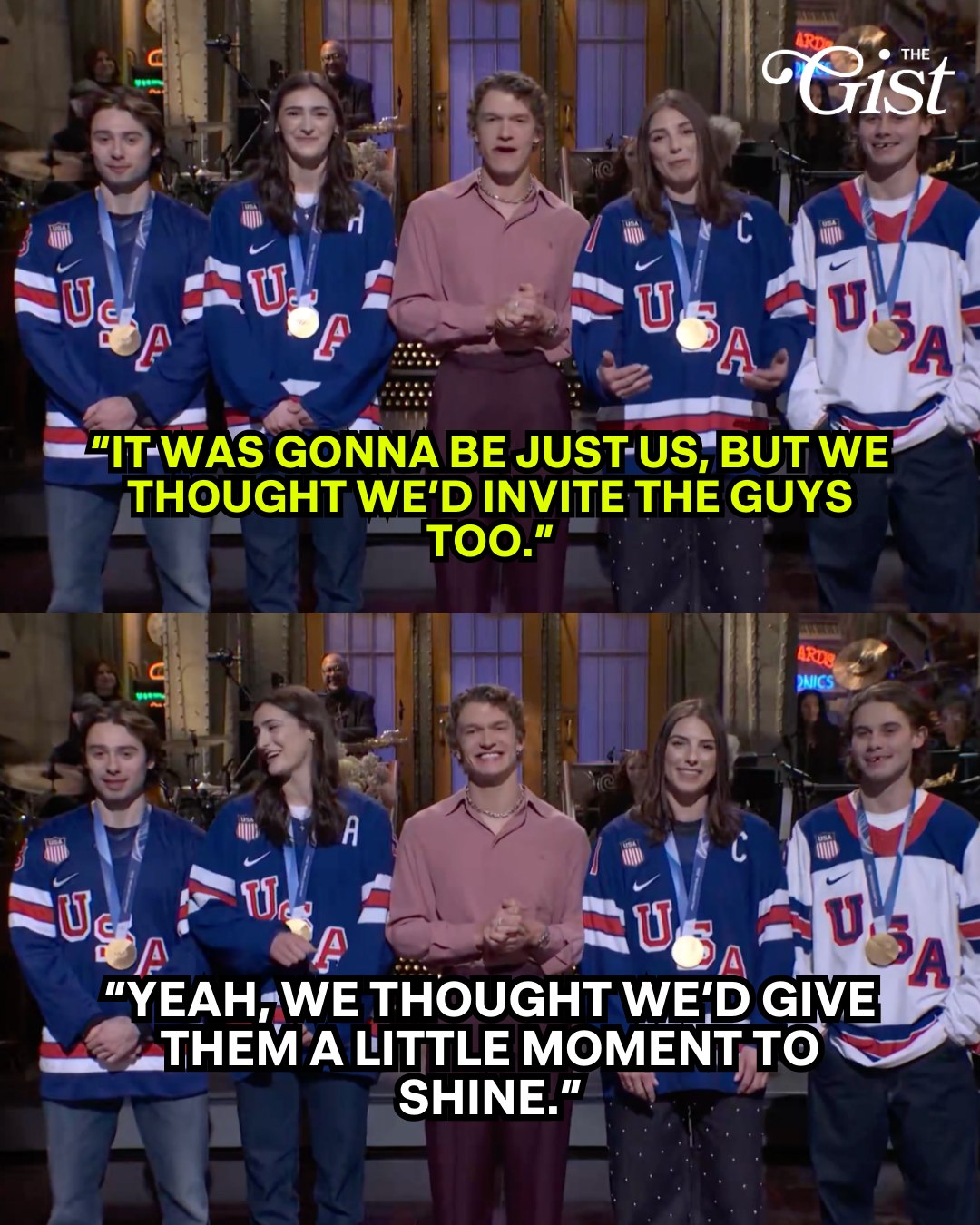 Connor Storrie is in his host era! 🎤✨⁣⁣
⁣⁣
Storrie took over Saturday Night Live on Feb. 28, and turned his monologue into a full-on Team USA hockey celebration. 🇺🇸🏒⁣⁣
⁣⁣
Fresh off their Olympic moment, U.S. hockey stars joined him on stage for a surprise cameo that had the crowd buzzing and the internet instantly clipping. 🎬🔥⁣⁣
⁣⁣
From sports drama king to late-night frontman? The range. 👏⁣⁣
⁣⁣
#snl #teamusa #hockey #popculture