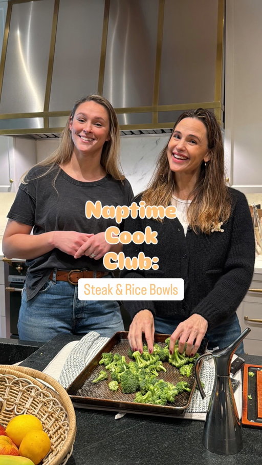 #NaptimeCookClub with the best, funniest, most real mom-of-four, and my new bestie @kykelce (host of @nglwithkylie): Steak & Rice Bowls. Today’s meal— that feeds everyone in the family and comes together in less than a nap— is steak, broccoli and rice bowls. Simple and delicious, just what we all need with limited time. 

Easy Steak Marinade
Ingredients:
¼ cup balsamic vinegar
¼ cup Worcestershire sauce
¼ cup soy sauce
¼ cup olive oil
1 Tbsp dijon mustard
1 clove garlic, minced
.
Directions:
1. Whisk together all ingredients, and reserve ¼ cup for finishing.
2. Add marinade with steak (I used flank steak) to a ziploc bag. The meat can marinate well in advance or in the course of a nap— the longer the more flavorful, but it’s delicious either way.
3. When ready, sear the steak on a grill, a grill pan, in a cast iron. Whatever you fancy. Sear for 4 minutes each side, until the internal temperature is 135-145℉ for a medium finish.
4. Use reserved marinade for a dressing — 🚨 Do not reuse the marinade from the bag! It is not safe! 🚨
5. Yum.

Roasted Broccoli
1. Heat your oven to 325℉ on convection. Cut your broccoli florets, and wash and dry very well. The crispy comes if you let it dry for a while after washing. Spoiler: it is still delicious if not!
2. Season with olive oil, salt and pepper.
3. Bake for 20-30 minutes until crispy.
4. YUM 🥦

Sesame Seeds
Toast sesame seeds in a DRY skillet for about 4 minutes. You will know they are ready when you smell the nuttiness. Do NOT take your eye off of them, they burn very easily.