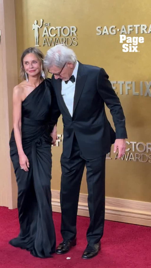 Harrison Ford and wife Calista Flockhart share a cute moment on the Actor Awards red carpet ahead of his Life Achievement Award 🥹