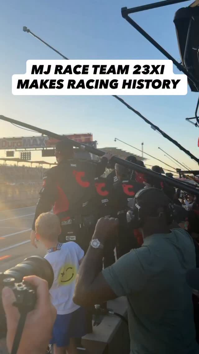 Michael Jordan celebrates with 45 team after Tyler Reddick makes history being the first driver to ever win the first three races of the season! 

#nascar #nascarcupseries #racing