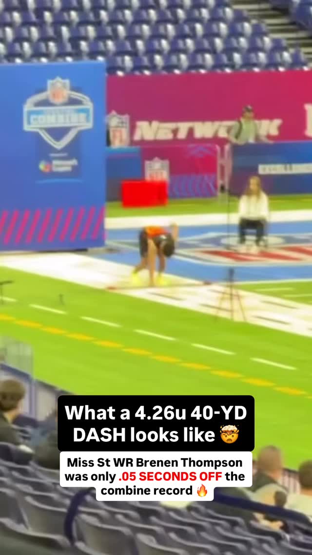 Brenen Thompson was just .05 seconds off of Xavier Worthy’s NFL combine record 🤯

#nfl #football #nfldraft #nflfootball #collegefootball