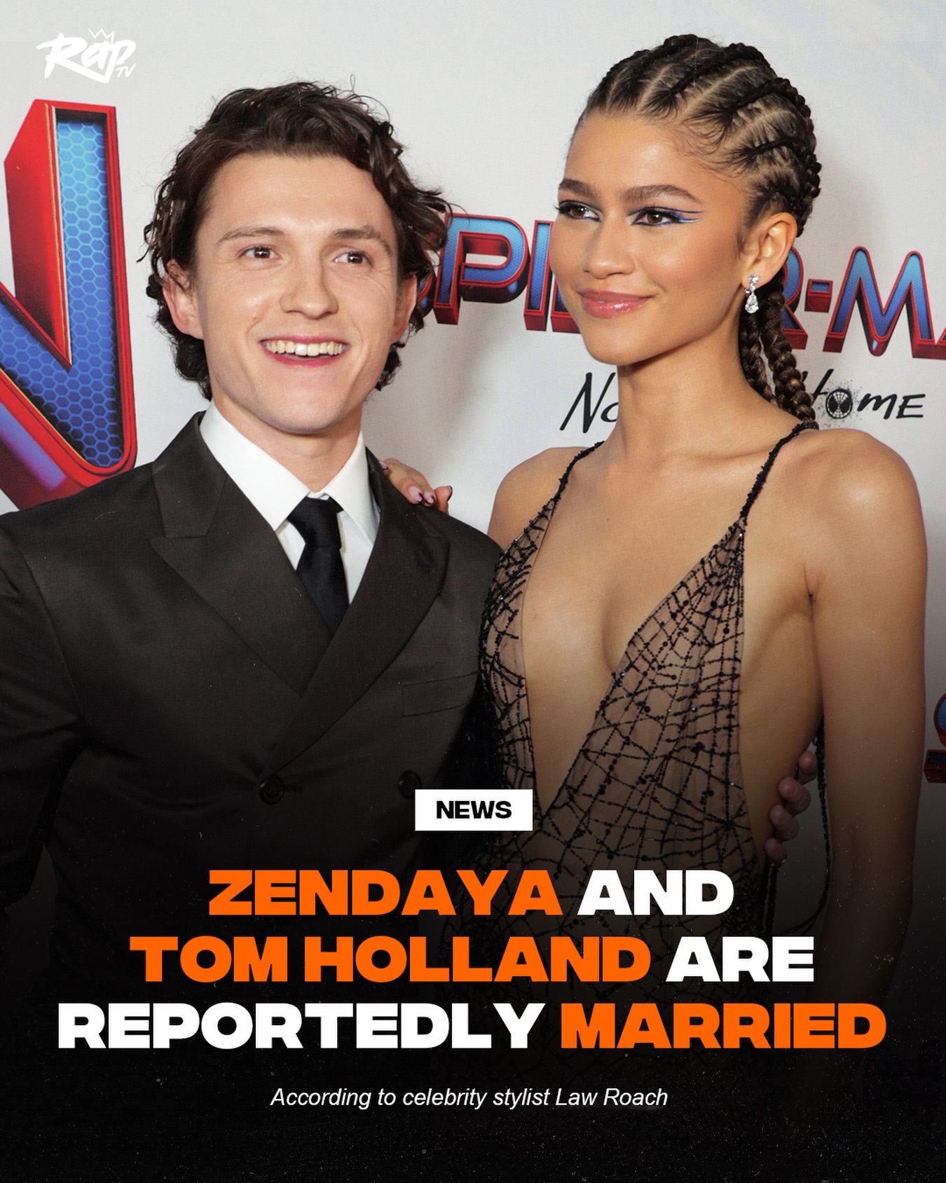 According to celebrity stylist Law Roach, #Zendaya and #TomHolland are now married

“The wedding has already happened,” Law told Access Hollywood on the red carpet at the Actor Awards on March 1. “You missed it.”

The stylist who worked with Zendaya since the early 2010s—added with a laugh, “It’s very true.”

Tom and Zendaya have not confirmed the news.