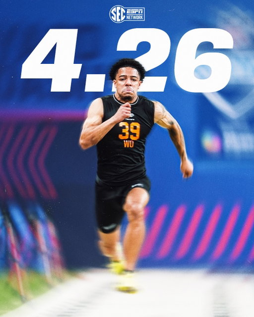 FASTEST 40 AT THE 2026 COMBINE 📈🔥 Brenen Thompson’s speed is just different 🤯

Watch the NFL Combine on NFL Network 📺 (via @nfl)