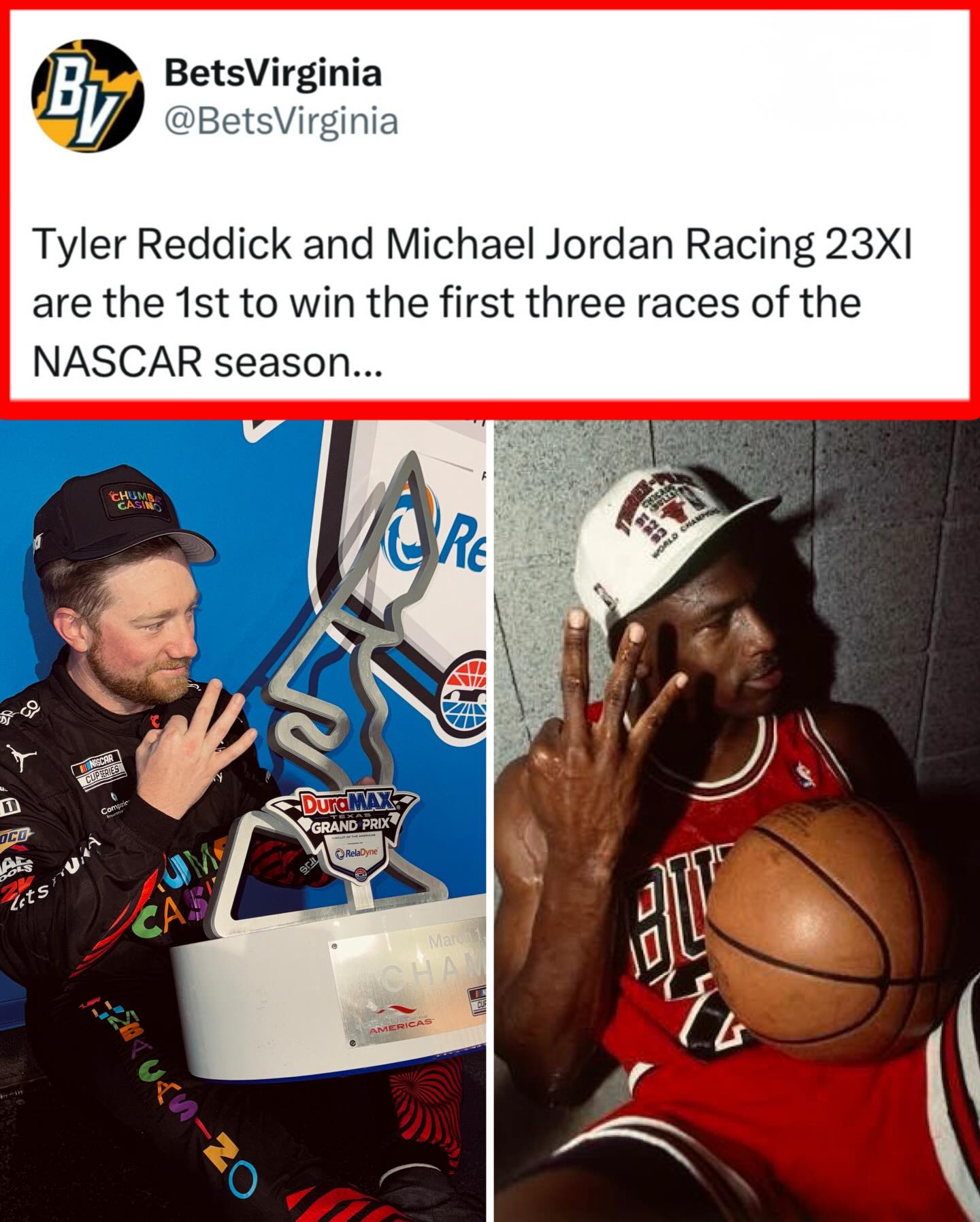 Michael Jordan and three-peats, name a better duo 😂🙌

(Via: BetsVirginia/X, Bdubs88/X)