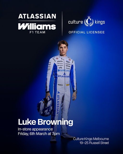 POV: You’re standing next to @lukebrowningracing in-store 
Friday 6th March, 
Melbourne. FULL THROTTLE mode activated 🏁💥