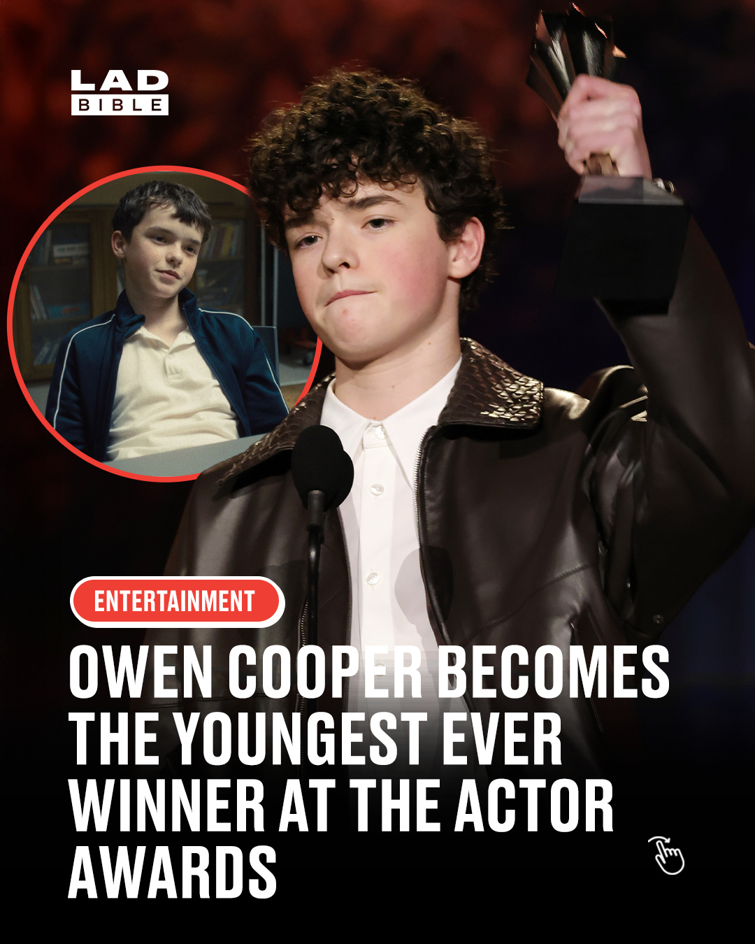 The lad is on a generational run 🏆 👏⁠
⁠
16-year-old Owen Cooper has just added another major award to his record-breaking run for his role in Adolescence. He’s now won the Actor Award at the Actor Awards 2026, making him the youngest ever winner in that category.⁠
⁠
This caps off a huge sweep for the young British star, who’s already taken home a Primetime Emmy, a Golden Globe and a Critics’ Choice Award for the same performance as Jamie Miller in the Netflix drama.⁠
⁠
Unreal stuff @owencoooper