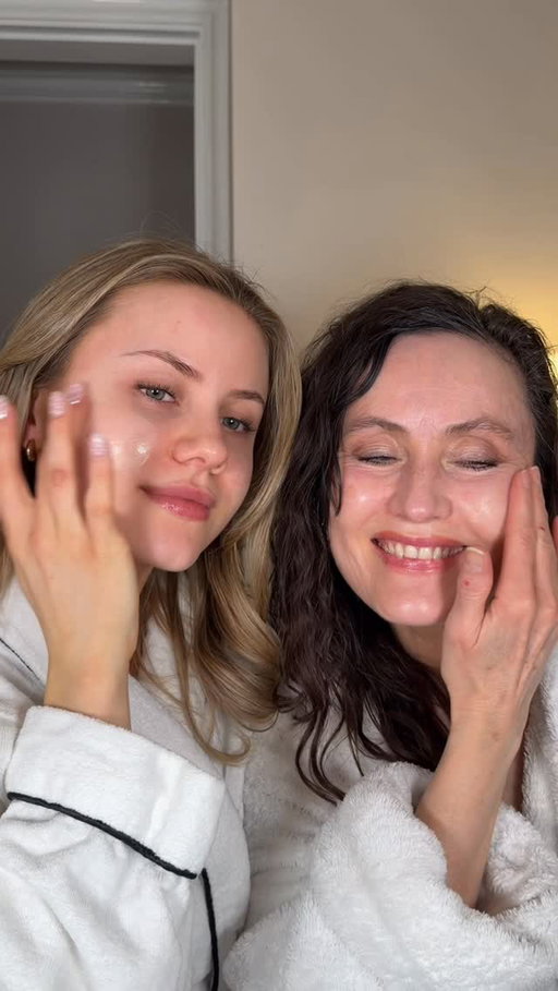 ad | two generations, one routine 🤍 using the @lorealparis Age Perfect Serum Le Duo, Hyaluron Lip Stain Serum and Lumi Le Liquid Blush with my mum 🧖🏼‍♀️💌 #skincare #makeup