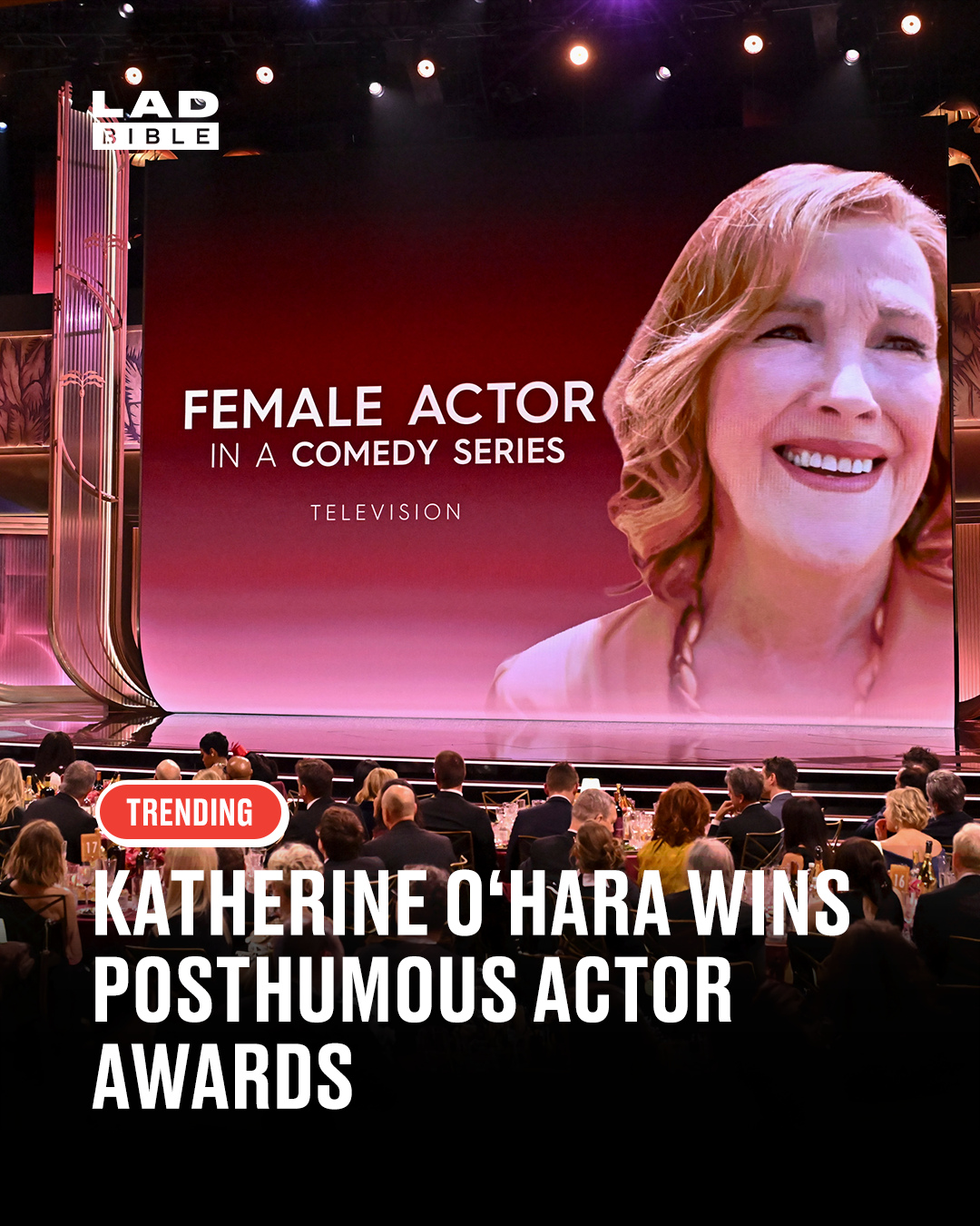 A truly emotional night ❤️⁠
⁠
Legendary actor Catherine O’Hara was honoured posthumously with Best Female Actor in a Comedy Series at the 2026 Actor Awards for her final role as Patty Leigh in The Studio, just a month after her passing at age 71. Her win was met with a standing ovation and an emotional tribute from co-star Seth Rogen, who accepted the award on her behalf and spoke about her kindness, brilliance and collaborative spirit.⁠
⁠
It was a poignant celebration of a career that spanned decades and brought laughter to millions, from Schitt’s Creek and Home Alone to her unforgettable work in The Studio. Her legacy lives on through every character she brought to life and the joy she shared with fans around the world