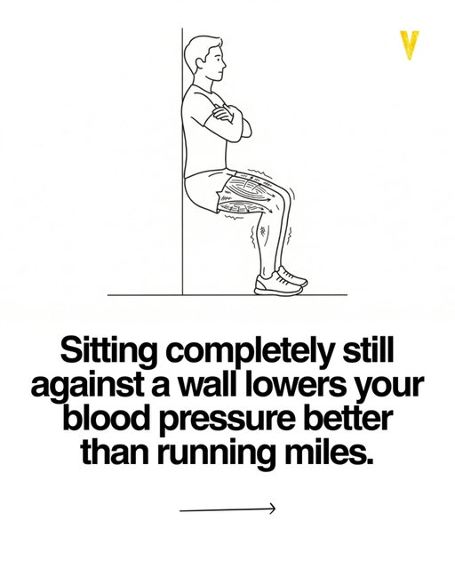 You’ve been told to run for your heart.

But what if staying completely still works better.

It sounds wrong at first. No sweat. No movement. Just sitting against a wall.

But this is where the body gets interesting.

When you hold a wall sit, your muscles contract without moving. This squeezes your blood vessels and temporarily restricts blood flow. It creates pressure inside the muscle, almost like a controlled stress test for your circulatory system.

Then you release.

And your body responds with a surge of blood flow called reactive hyperemia. Your vessels expand, adapt, and over time become more flexible.

That flexibility is everything. Because stiff arteries are one of the main drivers of high blood pressure.

This is why recent studies found isometric training, especially wall sits, can reduce resting blood pressure more effectively than traditional cardio or weight training.

Not because it’s intense.

Because it directly targets the problem.

Even the protocol is simple. Around four sets of two minute holds with short rest in between. No equipment. No complicated plan.

Just tension, release, and adaptation.

Sometimes the most powerful changes don’t come from doing more.

They come from doing something smarter.

Save this and try it today.

Verified Sources:
British Journal of Sports Medicine
American Heart Association
National Institutes of Health
Mayo Clinic
Journal of Hypertension

[isometric exercise] [wall sit benefits] [blood pressure control] [hypertension natural remedy] [cardiovascular health] [arterial stiffness] [reactive hyperemia] [fitness science] [exercise physiology] [heart health tips] [strength training] [home workout] [no equipment workout] [vascular health] [health optimization] [longevity habits] [biohacking health] [simple fitness] [scientific fitness] [daily habits]

#health #fitness #hearthealth #selfimprovement #science