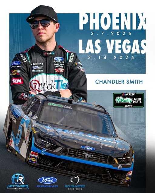 The current @nascar_trucks point leader takes the wheel of our No. 5 Ford Mustang Dark Horse for the next two @nascaroreillyap races at @phoenixraceway and @lvmotorspeedway. Welcome to the team, @csmith_racing! 

#nascar